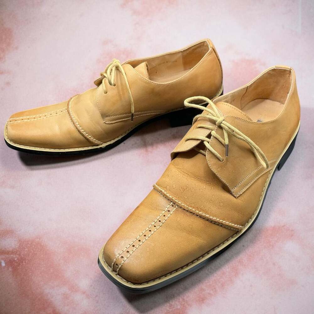 J. Bosco Tan Leather Dress Shoes Oxford Size 8.5E